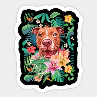 Tropical Red Pit Bull Pitbull 1 Sticker